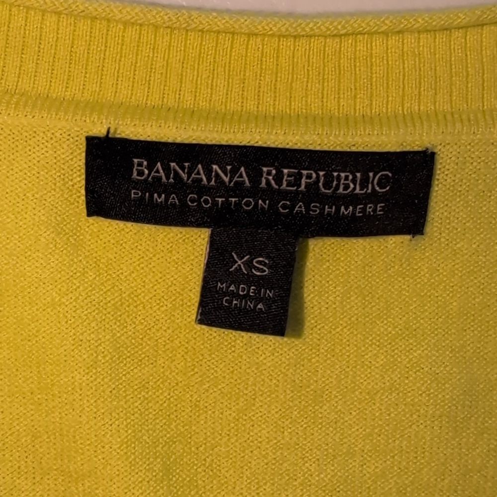 Banana Republic Neon Yellow Women's Cardigan - Picture 10 of 14